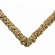 Style Boho, anneau décoratif en métal coeur ruban de jute B23cm 4pcs