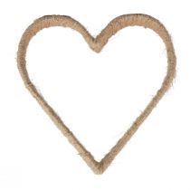 Article Style bohème, anneau métal coeur anneau décoratif ruban jute 30cm