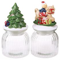 Bocal En Verre Sapin 420 Ml Couvercle Pour Bonbons Biscuits