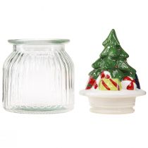 Article Pot à bonbons avec couvercle Bonbonnière de Noël H20cm 2pcs