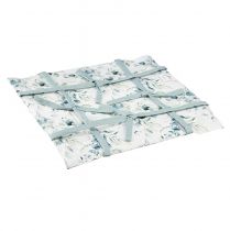 Article Panier à pain en tissu, eucalyptus, boîte de rangement, blanc, vert, coton, décoration, 20 x 20 x 7 cm