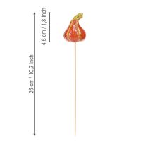 Article Mini citrouilles colorées sur bâton décoration en céramique 5-6,5 cm 3 pièces