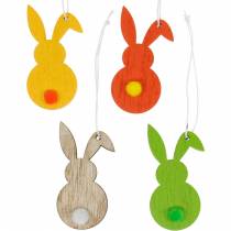 Cintre lapin de Pâques coloré décoration de Pâques en bois 12pcs