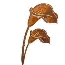 Article Lot de 6 piques décoratives Calla en métal rouillé 25 cm pour décoration intérieure