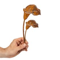 Article Décoration métallique Calla en finition rouillée 25 cm lot de 6
