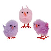Chenille Chick Easter Chick Purple, Pink Spring Decoration 10pcs