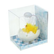 Article Décoration de Pâques : poussin en chenille dans la baignoire, jaune, 9 cm