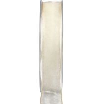 Article Ruban mousseline ruban organza ruban décoratif organza crème 25mm 20m