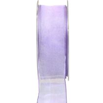 Article Ruban mousseline ruban organza ruban décoratif organza violet 40mm 20m