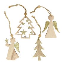Article Cintres de Noël assortis. 10 cm avec paillettes 12 pièces