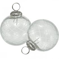 Article Boules de sapin de Noël, Boules de Noël transparentes Ø7.5cm 3pcs