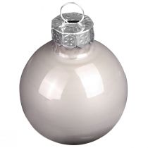 Article Boules de sapin de Noël en verre vert nacre gris Ø5cm 24 pcs