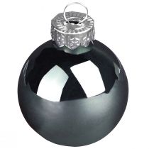 Article Boules de sapin de Noël en verre vert nacre gris Ø5cm 24 pcs