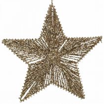 Décorations de sapin de Noël, décorations de l&#39;Avent, pendentifs étoiles dorés L30cm 4 pcs