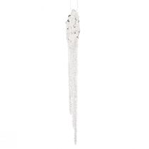 Article Décoration de sapin de Noël décoration de glaçons argent clair 15cm 8pcs