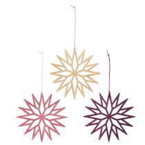 Article Décorations de Noël flocons en bois – Lot de 8 ornements 15 cm