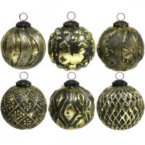 Boules de Noël vintage boules en verre or Ø9.5cm 6pcs