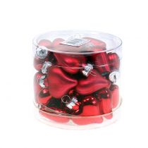 Article Décorations pour sapin de Noël coeurs rouges 3cm 22 pcs