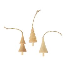 Article Décorations de sapin de Noël sapin en bois, pendentif en bois naturel 7-8cm 12 pièces