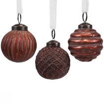Décorations pour sapin de Noël décorations de Noël vintage verre Ø5cm 9pcs