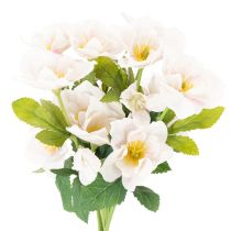 Article Bouquet de Fleurs Artificielles Hellébores Blancs et Roses 35 cm