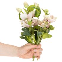 Article Décoration de Noël : roses artificielles, bouquet de 4 roses de 30 cm.