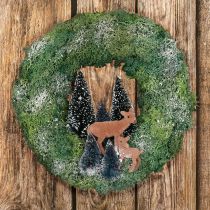 Coffret DIY couronne de mousse couronne de porte forêt d&#39;hiver Noël Ø34cm