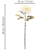 Article Fleur artificielle Dahlia crème blanche 68 cm