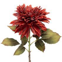 Article Dahlia artificielle rouge à longue tige 68 cm