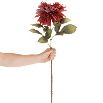 Article Dahlia artificielle rouge à longue tige 68 cm