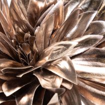 Article Fleur artificielle Dahlia tige longue 75 cm fleurs métalliques champagne