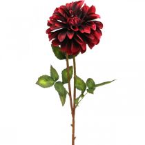 Fleur artificielle dahlia fleur de soie rouge automne 78cm Ø3 / 15cm