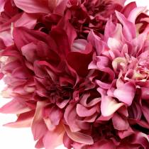 Article Couronne de fleurs de dahlia ancienne rose, mauve Ø42cm