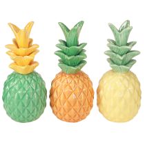 Article Ananas décoratif en céramique coloré Décoration en céramique assortie 17 cm 3 pièces