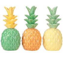 Article Ananas décoratif en céramique coloré Décoration en céramique assortie 17 cm 3 pièces