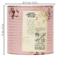 Article Boîte décorative en métal, rose antique, pour planter, Ø11cm H10,5cm
