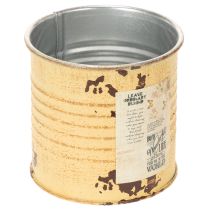 Article Petite boîte en métal décorative effet rouillé - Ø8cm x H7,5cm - Abricot