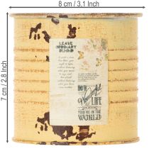 Article Petite boîte en métal décorative effet rouillé - Ø8cm x H7,5cm - Abricot