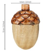 Article Glands décoratifs décoration de table en bois vert orange rouge H10cm 3 pièces