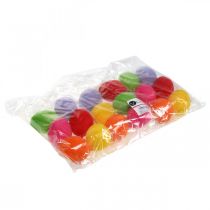 Article Oeufs décoratifs floqués colorés 4cm 18 pcs