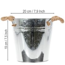 Article Cache-pot en métal avec poignées en corde Ø20 cm