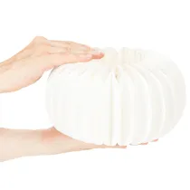 Article Citrouille en papier alvéolé blanche 24 cm, idéale pour compositions de fleurs séchées et déco d'automne, lot de 4