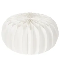 Article Citrouille en papier alvéolé blanche 24 cm, idéale pour compositions de fleurs séchées et déco d'automne, lot de 4