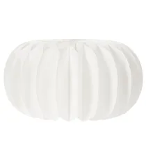 Article Citrouille en papier alvéolé blanche 24 cm, idéale pour compositions de fleurs séchées et déco d'automne, lot de 4