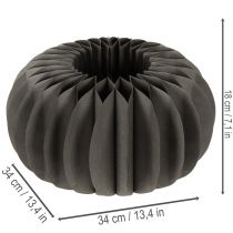 Article Citrouille en papier alvéolé noir 34 cm diamètre lot de 2