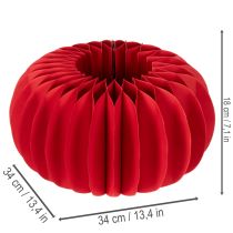 Article Décoration en papier alvéolé forme citrouille 34cm rouge (lot de 2)