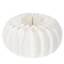 Article Boule décorative en papier alvéolé blanc forme citrouille 34 cm 2 pièces