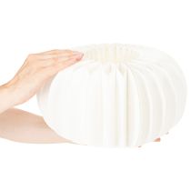 Article Boule décorative papier en forme de citrouille 34 cm blanche 2 pièces