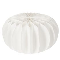 Article Boule décorative papier en forme de citrouille 34 cm blanche 2 pièces