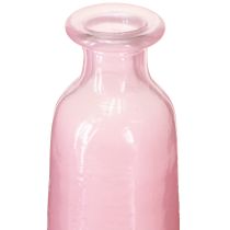 Article Vase décoratif bouteille en verre rose rustique Ø6cm H24cm